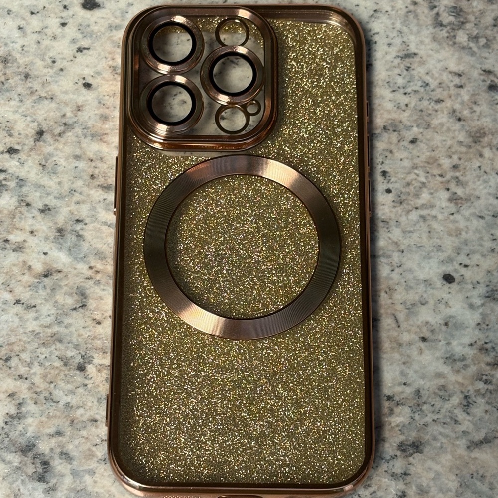 Hython Gold and Rose-gold Glitter Case for iPhone Pro